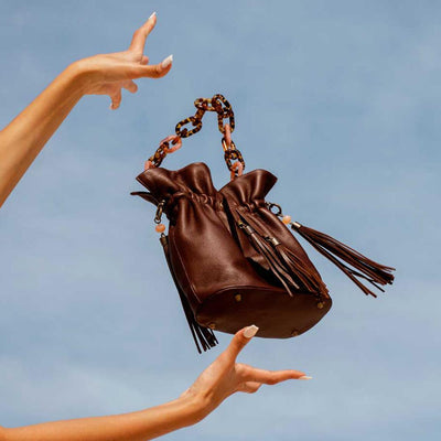 Nina Mini Bucket Bag In Beautiful Brown - Matsidiso South Africa